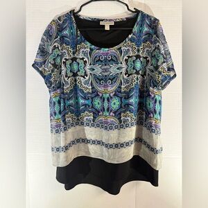 Dana Buchman Multicolor Paisley Blouse